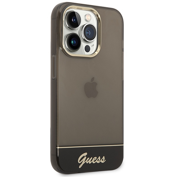 Guess GUHCP14LHGCOK iPhone 14 Pro 6,1" czarny/black hardcase Translucent