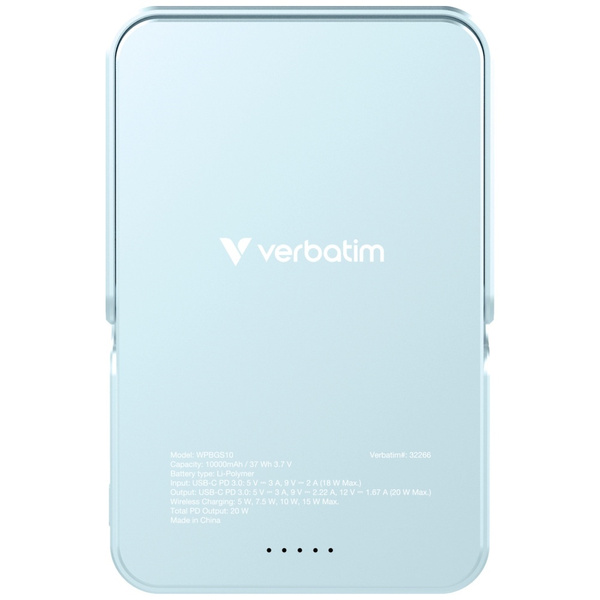 Powerbank Verbatim Charge n Go 10000mAh  z podstawką Magnetic Wireless niebieski 32266