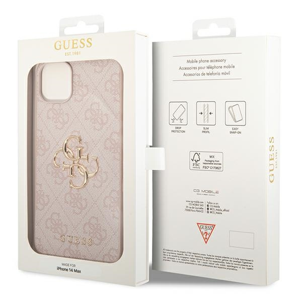 Guess GUHCP14M4GMGPI iPhone 14 Plus/ 15 Plus 6.7" różowy/pink hardcase 4G Big Metal Logo
