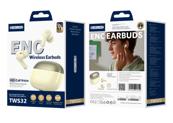 JELLICO wireless earphones (ENC) TWS32 Yellow