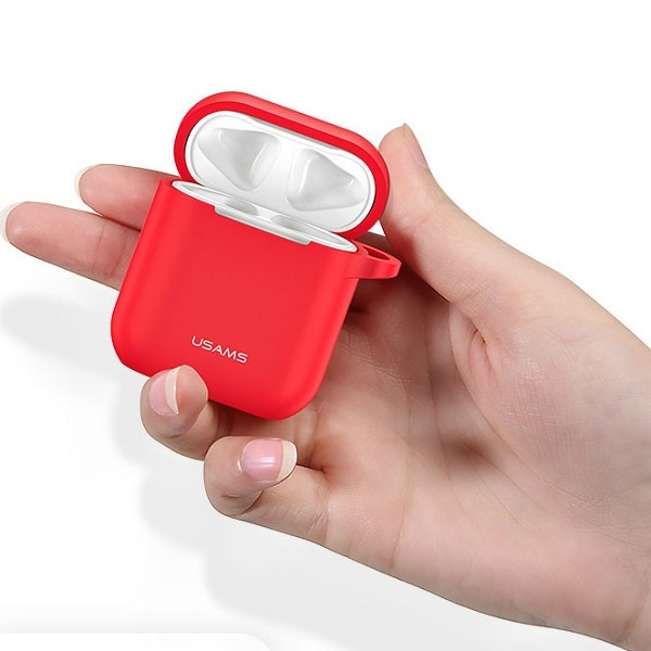 USAMS Etui ochronne do AirPods siliconczerwony/red BH423AP04 (US-BH423)