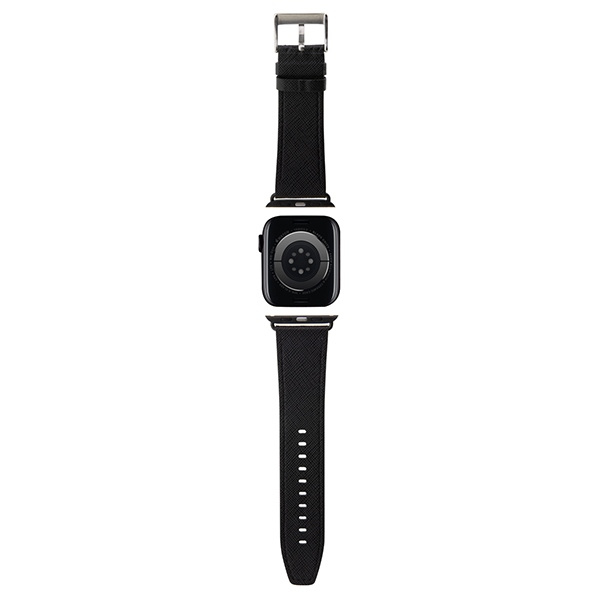 Pasek Karl Lagerfeld Saffiano Monogram na Apple Watch 38/40/41mm - czarny