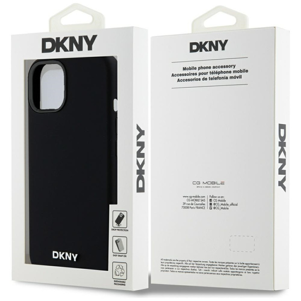 DKNY DKHMP14SSMCHLK iPhone 14 / 15 / 136.1" czarny/black hardcase Liquid Silicone Small Metal Logo MagSafe