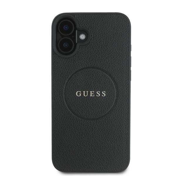 Guess GUHMP16MPGHSMMK iPhone 16 Plus 6.7" czarny/black hardcase Grained Ring MagSafe