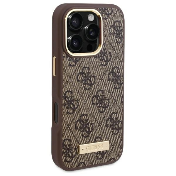 Guess GUHMP16LU4GPRW iPhone 16 Pro6.3" brązowy/brown hardcase 4G Logo Plate MagSafe