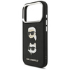 Etui Karl Lagerfeld FW Grained Karl &    Choupette Heads Pins & Logo do iPhone 17 Pro czarny
