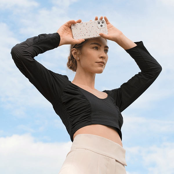 UNIQ etui Coehl Terrazzo iPhone 12/12 Pro 6,1" biały/natural white