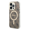 Zestaw Guess GUBPP14LH4EACSW Case+Charger iPhone 14 Pro 6,1" brązowy/brown hard case 4G Print MagSafe