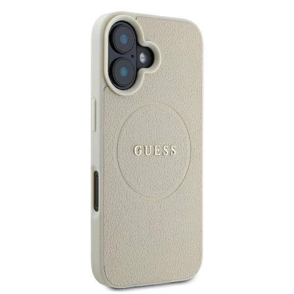Guess GUHMP16SPGHSMME iPhone 166.1" beżowy/beige hardcase Grained Ring MagSafe