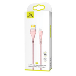 USAMS KABEL PLECIONY U33 LIGHTNING 1,2M 2A FAST CHARGING RÓŻOWY /PINK SJ360USB03 (US-SJ360)