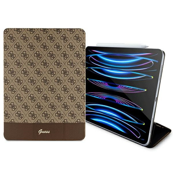Guess GUFCP12PS4SGW iPad Pro 12.9"brązowy/brown 4G Stripe Allover