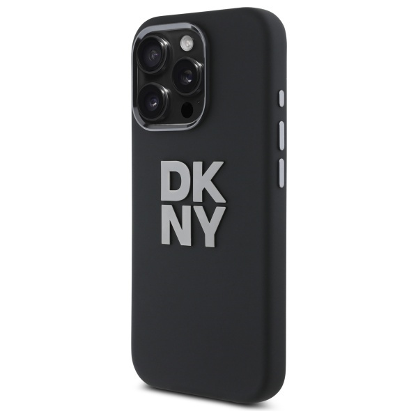 DKNY DKHCP16LSMCBSK iPhone 16 Pro 6.3"   czarny/black hardcase Liquid Silicone Metal Logo