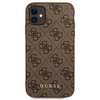 Guess GUHCN61G4GFBR iPhone 11 / Xr 6,1"brązowy/brown hard case 4G Metal Gold Logo