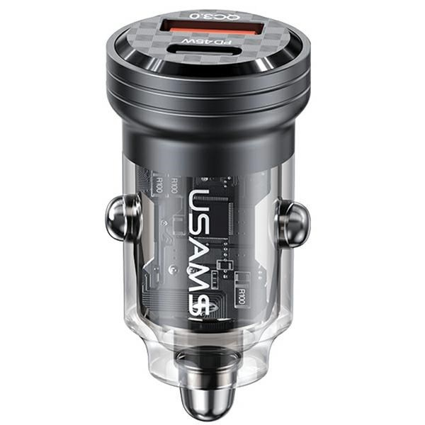 USAMS ŁAD. SAM. C35 USB+USB-C 45W FAST CHARGE CZARNY /BLACK CC175CC01 (US-CC175)