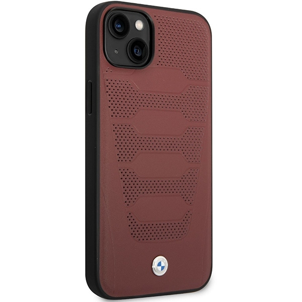 Case BMW BMHCP14S22RPSR iPhone 14 6.1" burgundy/burgundy Leather Seats Pattern