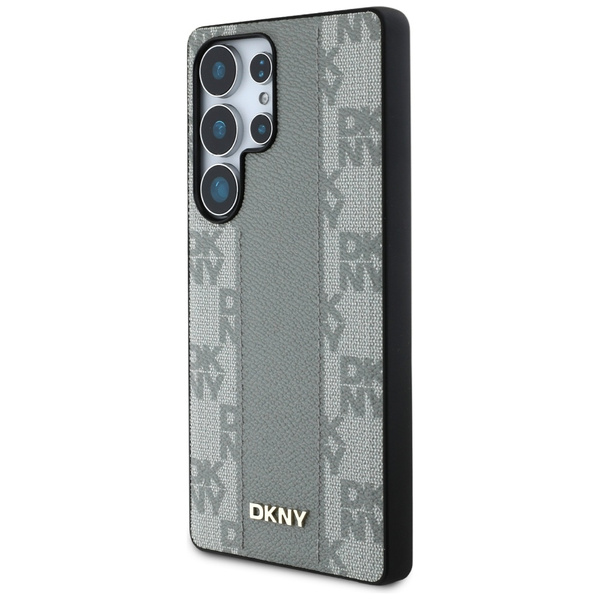 Etui DKNY Leather Checkered Pattern      MagSafe do Samsung Galaxy S25 Ultra taupe