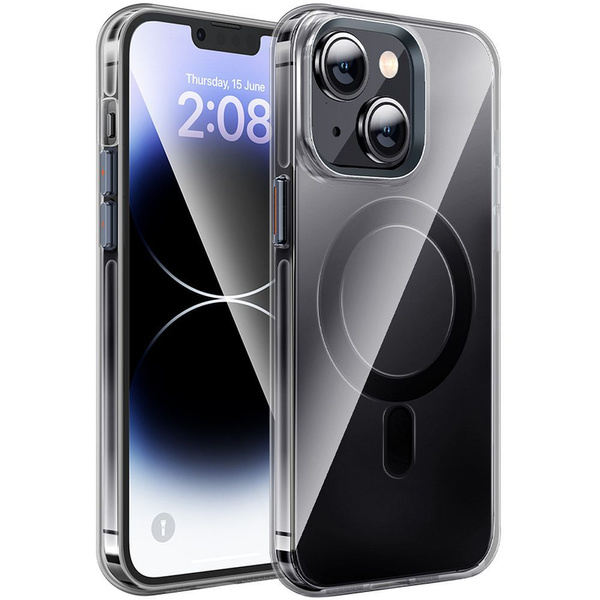Etui na iPhone 15 PLUS Hoco AS3 zgodny z MagSafe czarny transparentny