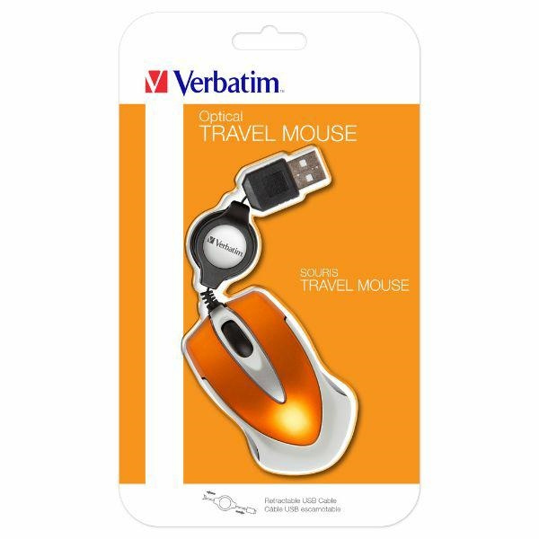 Verbatim Mysz optyczna Go Mini USB-A     1000 dpi pomarańczowy/orange 49023