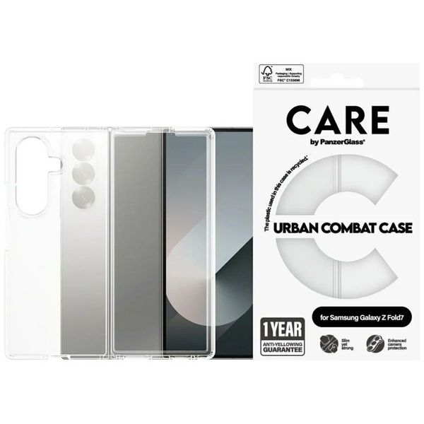 Etui CARE by PanzerGlass Flagship Urban  Combat do Samsung Galaxy Z Fold7 przezroczysty
