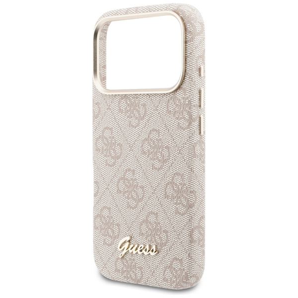 Etui Guess 4G Script MagSafe do iPhone   17 Pro różowy