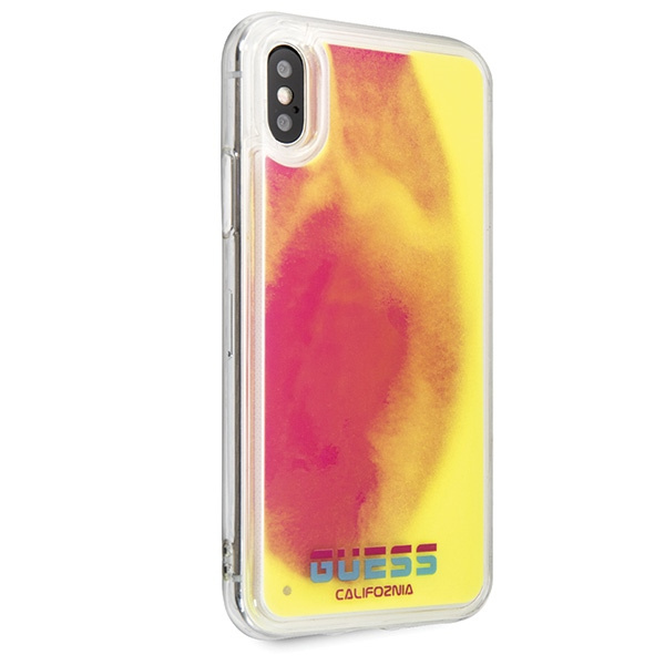 Guess GUHCPXGLCPI iPhone X/Xs różowy/pink hard case California Glow in the dark