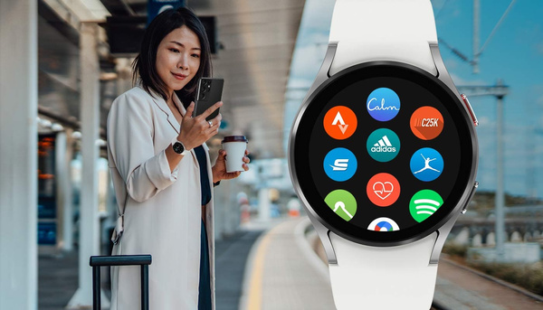 [OUTLET] Samsung Galaxy Watch4 44mm LTE R875F Black z paskiem Rubber Band Black Grade ABC