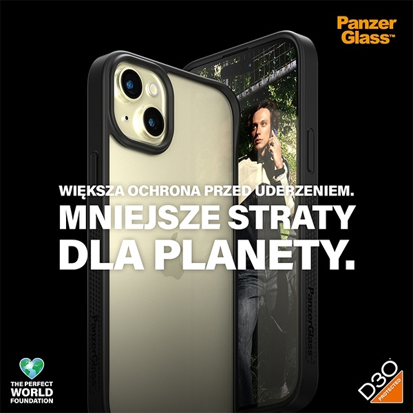 PanzerGlass ClearCase iPhone 15 Plus / 14 Plus 6.7" D3O 2xMilitary grade czarny/black 1178