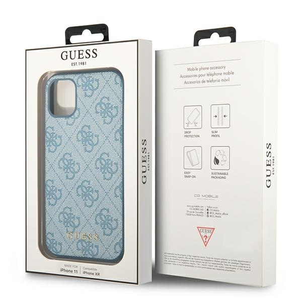 Guess GUHCN61G4GFBL iPhone 11 6,1"niebieski/blue hard case 4G Metal Gold Logo