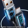 USAMS Kabel pleciony U78 USB-C 1.2mLED 6A Fast Charging czarny/black SJ544USB01 (US-SJ544)