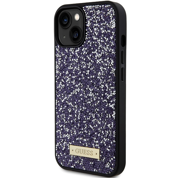 Guess GUHCP15SPFGSBSP iPhone 15 / 14 / 13 6.1" fioletowy/purple hardcase Rhinestone Metal Logo