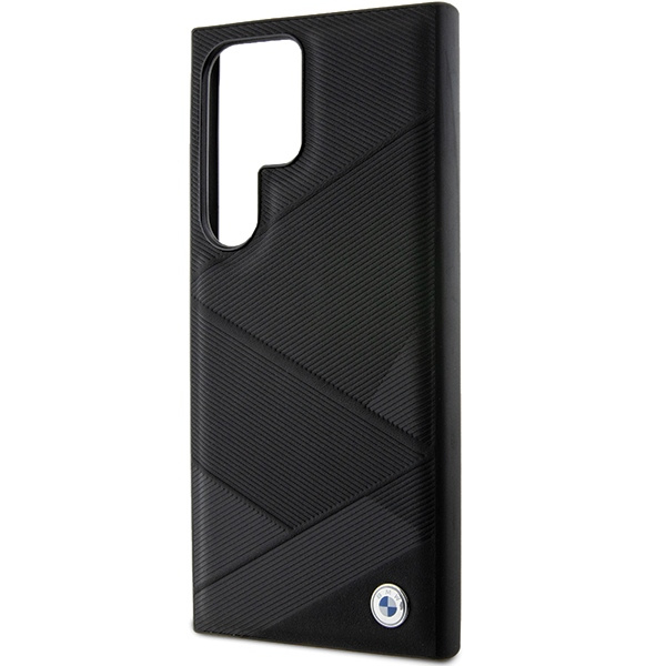 Etui BMW Signature Leather Crossing Lines Pattern na Samsung Galaxy S24 Ultra - czarne