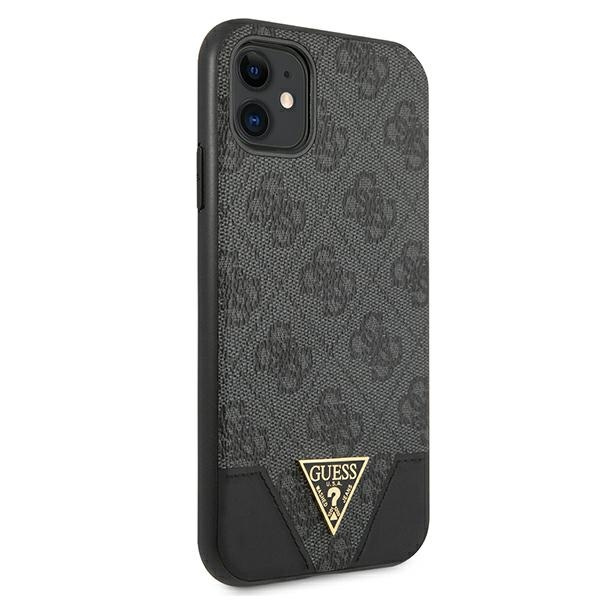 Guess GUHCN61PU4GHBK iPhone 11 6,1" / Xrszary/grey hardcase 4G Triangle Collection