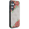 Etui Guess Leather 4G Flowers Print      Metal Classic Logo MagSafe Samsung Galaxy S25 różowy