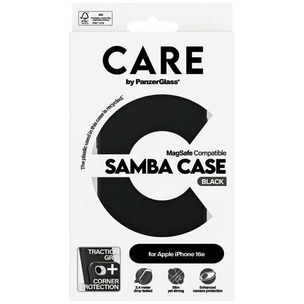 Etui CARE by PanzerGlass Fashion MagSafe  do iPhone 16e czarny