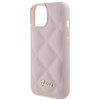 Guess GUHCP15SPSQSQSP iPhone 15 / 14 / 13 6.1" różowy/pink hardcase Quilted Metal Logo