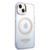 Guess GUHMP14SHTCMU iPhone 14 / 15 / 13 6.1" purpurowy/purple hard case Gold Outline Translucent MagSafe