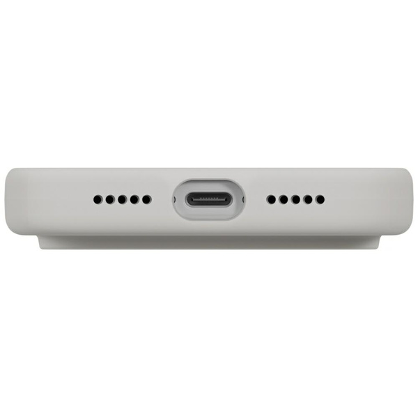 Etui UNIQ Lino do iPhone 17 Pro Magclick Charging jasno szary