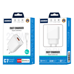 JELLICO wall charger C7 22.5W 1xUSB QC3.0 White