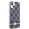 DKNY DKHMP14SHCPTSK iPhone 14 / 15 / 136.1" czarny/black hardcase IML Checkered Mono Pattern & Printed Stripes MagSafe