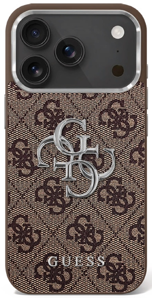 Etui Guess 4G Big 4G Classic Logo do     iPhone 17 brązowy srebrny