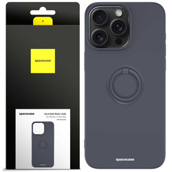 Spacecase Etui Silicone Ring iPhone 15 Pro Max black
