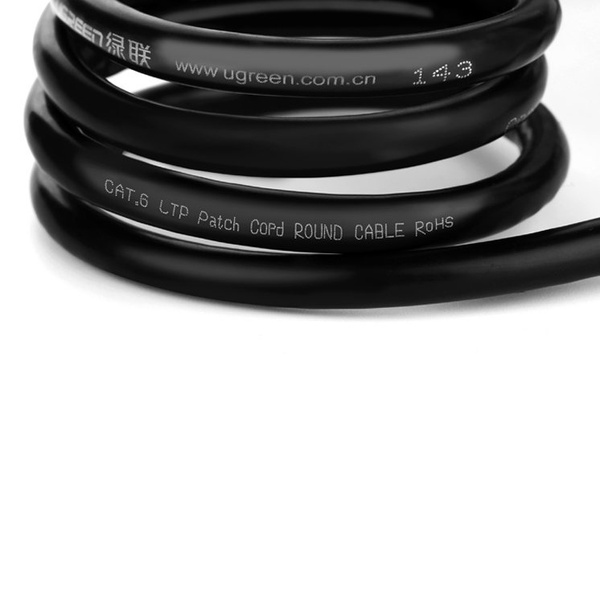 Kabel Ugreen NW112 11282 sieciowy Ethernet RJ45 (żeński) - RJ45 (męski) F/UTP Cat. 6 1 Gbps 3m - czarny