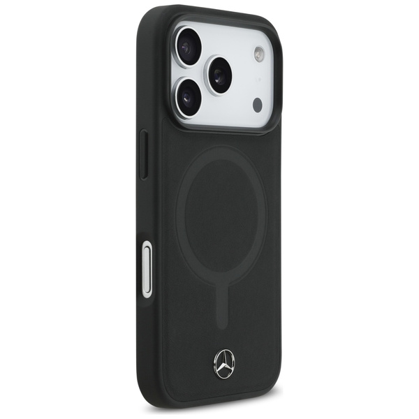 Etui Mercedes Plain Smooth Leather       MagSafe do iPhone 17 Pro czarny