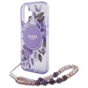 Guess GUHMP16SHFWBRCESU iPhone 166.1" fioletowy/purple hardcase IML Flowers With Pearl Strap MagSafe