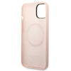 Guess GUHMP14MSBPLP iPhone 14 Plus/ 15 Plus 6.7" różowy/pink hard case Silicone Logo Plate MagSafe