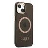 GUESS GUHMP13MHTCMK IPHONE 13 / 14 / 15 6.1" CZARNY/BLACK HARD CASE GOLD OUTLINE TRANSLUCENT MAGSAFE