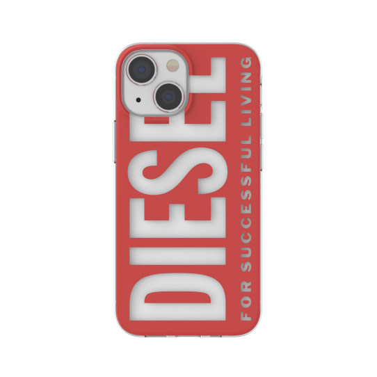 DIESEL CLEAR CASE GRAPHIC IPHONE 13 MINI CZERWONY/BIAŁY