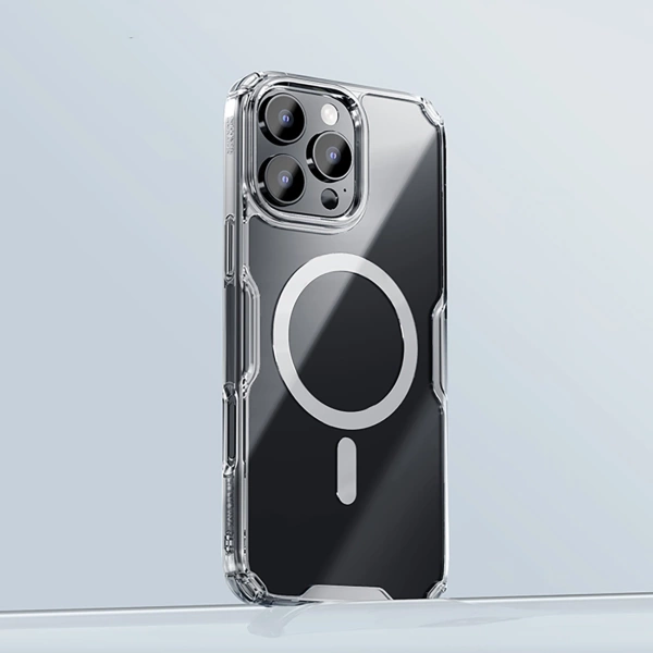 Nillkin Nature Pro Magnetic Case with MagSafe for iPhone 16 Pro - Transparent & White