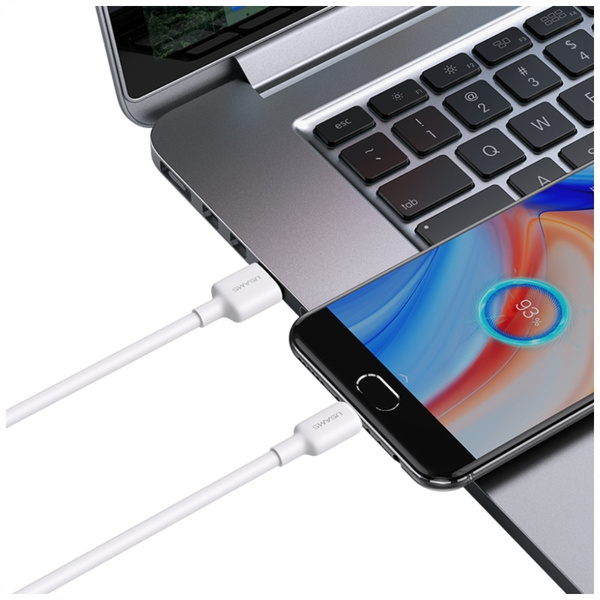 Kabel USAMS US-SJ603 U84 3A USB-C do     USB-A 3m biały