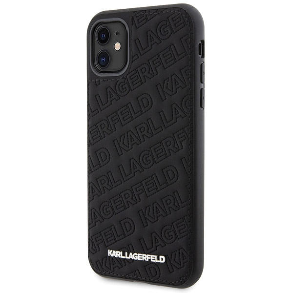 Etui Karl Lagerfeld Quilted K Pattern na iPhone 11 / Xr - czarne
